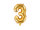 Folienballon Ziffer 3, 72cm, light gold