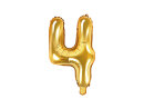 Folienballon Ziffer 4, 72cm, light gold