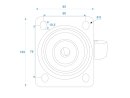 ROADINGER Swivel Castor 100mm blue shielded bearing
