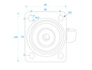 ROADINGER Swivel Castor 100mm blue shielded bearing