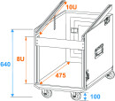 ROADINGER Spezial-Kombi-Case Profi, 8HE mit Rollen
