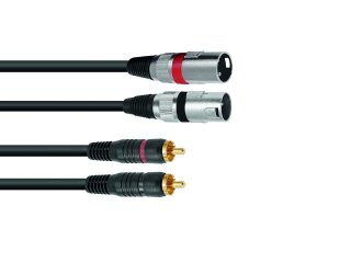 OMNITRONIC Adapterkabel 2xXLR(M)/2xCinch 6m sw