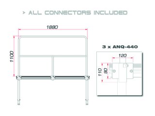 GUIL TMQ-02/440 Bühnengeländer 188cm Aluminiumversion