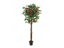 EUROPALMS Kamelienbaum rot mit Topf, Kunstpflanze, 180cm