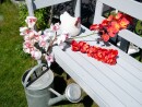 EUROPALMS Cymbidium branch, artificial, red, 90cm