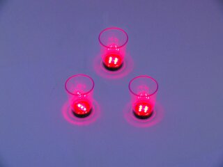 EUROPALMS LED-Glas 2cl mit Würfelspiel, rot, 3x