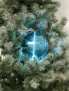 EUROPALMS LED Snowball 15cm, eisblau