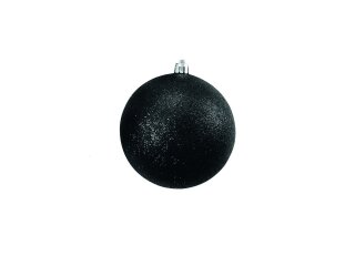 EUROPALMS Dekokugel 10cm, schwarz, glitzer 4x