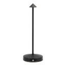 Securit® table lamp ANGELINA,  Wasserfest IP 54, stufenlos dimmbar, mit intregierter LED und Akku, inklusive schnelllademagnetischem  USB Ladekabel. Leuchtdauer bis zu 20 Stunden    Farbe: Schwarz