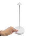 Securit® Tischlampe ANGELINA, Wasserfest IP 54, stufenlos dimmbar, mit intregierter LED und Akku, inklusive schnelllademagnetischem  USB Ladekabel. Leuchtdauer bis zu 20 Stunden    Farbe: Weiss