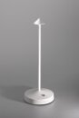 Securit® Tischlampe ANGELINA, Wasserfest IP 54, stufenlos dimmbar, mit intregierter LED und Akku, inklusive schnelllademagnetischem  USB Ladekabel. Leuchtdauer bis zu 20 Stunden    Farbe: Weiss