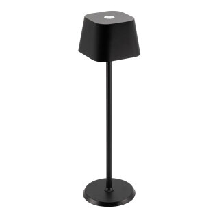 Securit® table lamp GEORGINA,  Wasserfest IP 54, stufenlos dimmbar, mit intregierter LED und Akku, inklusive schnelllademagnetischem  USB Ladekabel. Leuchtdauer bis zu 20 Stunden    Farbe: Schwarz