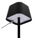 Securit® table lamp GEORGINA,  Wasserfest IP 54, stufenlos dimmbar, mit intregierter LED und Akku, inklusive schnelllademagnetischem  USB Ladekabel. Leuchtdauer bis zu 20 Stunden    Farbe: Schwarz