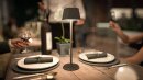 Securit® table lamp GEORGINA,  Wasserfest IP 54, stufenlos dimmbar, mit intregierter LED und Akku, inklusive schnelllademagnetischem  USB Ladekabel. Leuchtdauer bis zu 20 Stunden    Farbe: Schwarz