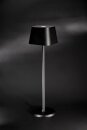Securit® table lamp GEORGINA,  Wasserfest IP 54, stufenlos dimmbar, mit intregierter LED und Akku, inklusive schnelllademagnetischem  USB Ladekabel. Leuchtdauer bis zu 20 Stunden    Farbe: Schwarz