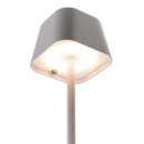 Securit® table lamp GEORGINA,  Wasserfest IP 54, stufenlos dimmbar, mit intregierter LED und Akku, inklusive schnelllademagnetischem  USB Ladekabel. Leuchtdauer bis zu 20 Stunden    Farbe: Weiss