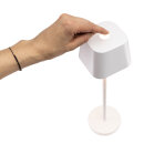 Securit® table lamp GEORGINA,  Wasserfest IP 54, stufenlos dimmbar, mit intregierter LED und Akku, inklusive schnelllademagnetischem  USB Ladekabel. Leuchtdauer bis zu 20 Stunden    Farbe: Weiss