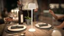 Securit® table lamp GEORGINA,  Wasserfest IP 54, stufenlos dimmbar, mit intregierter LED und Akku, inklusive schnelllademagnetischem  USB Ladekabel. Leuchtdauer bis zu 20 Stunden    Farbe: Weiss
