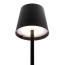 Securit® table lamp FELINE,  Wasserfest IP 54, stufenlos dimmbar, mit intregierter LED und Akku, inklusive schnelllademagnetischem  USB Ladekabel. Leuchtdauer bis zu 20 Stunden    Farbe: Schwarz