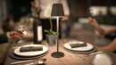Securit® table lamp FELINE,  Wasserfest IP 54, stufenlos dimmbar, mit intregierter LED und Akku, inklusive schnelllademagnetischem  USB Ladekabel. Leuchtdauer bis zu 20 Stunden    Farbe: Schwarz