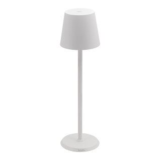 Securit® table lamp FELINE,  Wasserfest IP 54, stufenlos dimmbar, mit intregierter LED und Akku, inklusive schnelllademagnetischem  USB Ladekabel. Leuchtdauer bis zu 20 Stunden    Farbe: Weiss