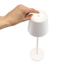 Securit® table lamp FELINE,  Wasserfest IP 54, stufenlos dimmbar, mit intregierter LED und Akku, inklusive schnelllademagnetischem  USB Ladekabel. Leuchtdauer bis zu 20 Stunden    Farbe: Weiss