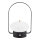 Securit® Tischservicelampe BARCELONA, Wasserfest IP 54, weis und grünes Licht für Servieabforderung, stufenlos dimmbar, mit intregierter LED und Akku, inklusive schnelllademagnetischem  USB Ladekabel. Leuchtdauer bis zu 20 Stunden    Farbe: Schwarz