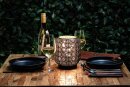 Securit® Tischlampe MARRAKECH, Wasserfest IP 54, 3 Stufen dimmbar, mit intregierter LED und Akku, inklusive schnelllade  USB C Ladekabel. Leuchtdauer bis zu 20 Stunden    Farbe: Schwarz /Gold