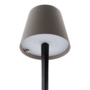 Securit® Tischlampe MILANO, Wasserfest IP 54, stufenlos dimmbar, mit intregierter LED und Akku, inklusive schnelllademagnetischem  USB Ladekabel. Leuchtdauer bis zu 20 Stunden    Farbe: Schwarz/Grau