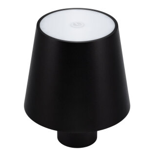 Securit® Tischlampe PARIS , Wasserfest IP 54, stufenlos dimmbar, mit intregierter LED und Akku, inklusive schnelllademagnetischem  USB Ladekabel. Anwendung für geöffnete und geschlossene Flaschen. Leuchtdauer bis zu 20 Stunden    Farbe: Schwarz