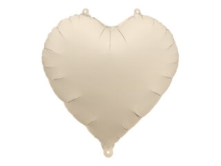Folienballon Herz, 45cm, Hellbeige