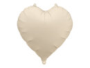 Folienballon Herz, 45cm, Hellbeige
