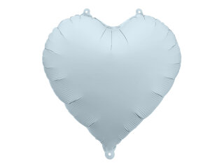 Folienballon Herz, 45cm, Nebelblau