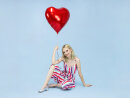 Folienballon Herz, 61cm, rot