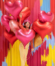 Folienluftballon Herz, 75x64,5 cm, rot