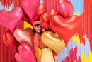 Folienluftballon Herz, 75x64,5 cm, rosa