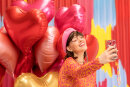 Folienluftballon Herz, 75x64,5 cm, rosa