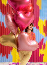 Folienluftballon Herz, 75x64,5 cm, rosa