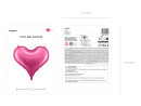 Folienluftballon Herz, 75x64,5 cm, rosa