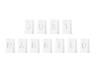 Windlichter, Kerzenbeutel - Just Married, 11,5x19x7cm (1 VPE / 11 Stk.)
