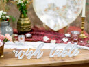 Holzaufschrift Wish table, weiß, 40x10cm