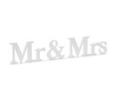 Holzaufschrift Mr & Mrs, weiß, 50x9,5cm