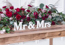 Holzaufschrift Mr & Mrs, weiß, 50x9,5cm