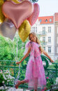 Folienluftballon Herz, 75x64,5 cm, hellrosa