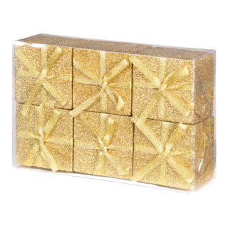 Geschenkpäckchen  Größe: Päckchen 6x6cm  Farbe: gold