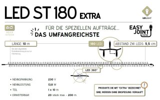 LED ST 180 W   Kabelfarbe: wei   Lichterkette --> Led Pro 230V
