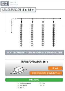 LED FS 256 W   Kabelfarbe: wei   Falling Star LED 36V --> Led Pro Low Voltage