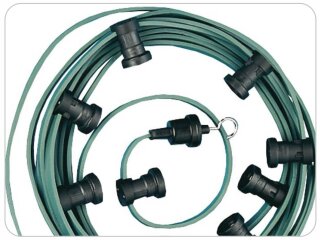 BL-E27-50 Gummikabel mit 50 Lampenfassungen/ohne Glhbirnen, Kabel schwarz   Traditionelle Beleuchtung --> Weihnachtsbeleuchtung