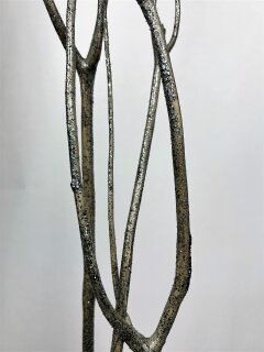 Mitsumata-Zweige, Pailletten, grau silber glnzend, 145-155cm, 3er Set