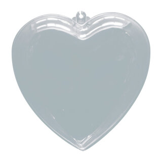Herz Kunststoff, 2 Hälften, zum Befüllen     Groesse: Ø 6cm    Farbe: klar     #